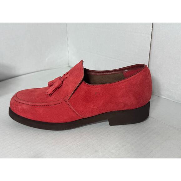 Hush Puppies Suede Loafers w/ slight heel size 5 1/2 red/pink - Picture 6 of 15